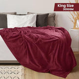 Utopia Bedding Fleece Blanket King Size Burgundy 300GSM Luxury Anti-Static Fuzzy Soft Microfiber Bed Blanket (90x102 Inch) Utopia Bedding