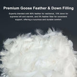 ALPSWAN Goose Feather Down Comforter Twin Size, White 100% Cotton Duvet Insert, All Season Hotel Bedding Fluffy Cotton Comforter with Corner Tabs (White, Twin) ALPSWAN
