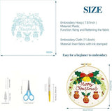 Zhenqing Christmas Embroidery Kit for Beginners - 4 Piece 29x29cm Round Hoop Art with Pre-Printed Cotton Fabric, Embroidery Hoop, Threads & Tools (Merry Christmas, Stocking, Truck, Gnomes)