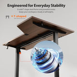 Agilestic Electric Standing Desk, L-Shaped 55 Inches Height Adjustable Desk, Sit and Stand up Desk for Work Office Home, Ergonomic Rising Computer Table for Home Office with Splice Board, Dark Walnut Agilestic