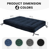 KOZIDO 8 Inches Futon Mattress Queen Size, Extra Thick Futons Sofa Couch Bed with Strap Design, Japanese Floor Mattress for Adults, Folding Mattres Shredded Foam Filling (Frame Not Included), Blue KOZIDO