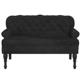 vidaXL 47" W Small Loveseat, Velvet Chesterfield Sofa with Button Tufting & Rolled Armrests for Small Spaces, 2 Seater Couch for Living Room & Bedroom, Black vidaXL