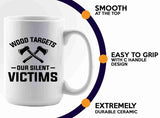 Axe Throw Coffee Mug 15oz White -Wood targets - Sport Game Tomahawk Target Throwing wooden Competition Hunting Luxe Gifting