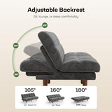 Marsail 65" Futon Sofa Bed, Convertible Small Recliner Sleeper Sofa Bed with Adjustable Backrest, Corduroy Loveseat Futon Couch for Small Apartments, Living Room Office, Guest Room (Grey) Marsail