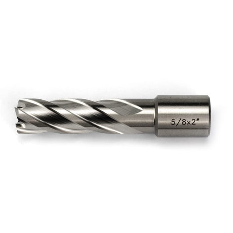 OSCARBIDE 5/8"x2" HSS Annular Cutter 5/8 inch Cutting Diameter 2 inch Depth of Cut,3/4 inch Weldon Shank 2 Flat Mag Drill Bit with Pilot Pin for Magnetic Drill Press,1 Piece OSCARBIDE