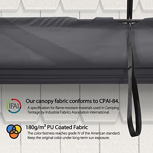 PURPLE LEAF Pergola Shade Cover for 10' X 12' Deck Porch Outside Outdoor Retractable Durable Fabric Canopy Replacement Top Only Gray PURPLE LEAF