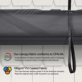 PURPLE LEAF Pergola Shade Cover for 10' X 12' Deck Porch Outside Outdoor Retractable Durable Fabric Canopy Replacement Top Only Gray PURPLE LEAF