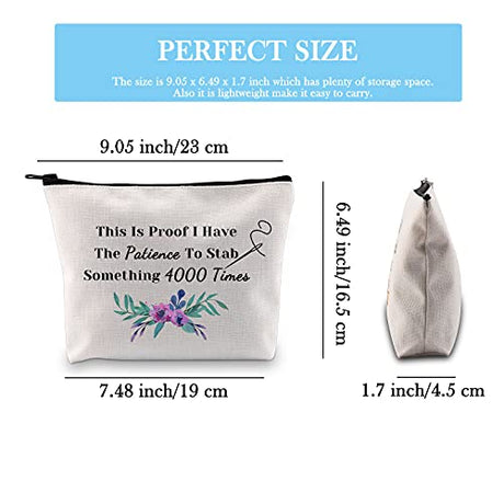GJTIM Cross Stitch Gift Cross Stitch Project Bag This Is Proof I Have The Patience To Stab Something 4000 Times Sewing Project Bag (Stab Sth. 4000 Times) GJTIM