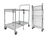 Bostitch Office Stowaway Folding Utility Cart, NSF Certified, Metal Heavy Duty Design, 23.5" x 37.5" x 39", Chrome Bostitch