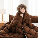 MUXHOMO 5 Pieces Twin Comforter Set, Reversible Bed in a Bag Twin Size, All Season Bedding Set with Comforter, Flat Sheet, Fitted Sheet, Pillowcases & Shams, Brown & Khaki