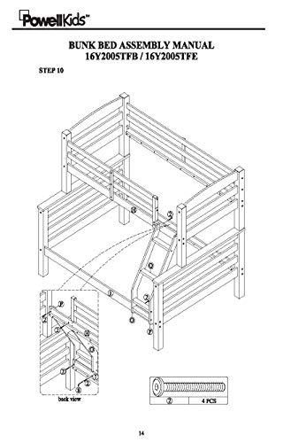 Powell Espresso Twin/Full Bunk Bed with Built-In Ladder and Detachable Design - WoodArtSupply