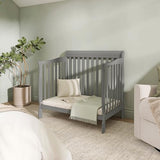 Dream On Me Chelsea 5-in-1 Convertible Full-Size Baby Crib in Steel Grey, GreenGuard Gold & BSA, Pinewood, 4 Mattress Heights, Converts to Toddler, Day & Full-Size Bed, Modern Classic Nursery