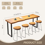 Narrow High Top Bar Table with Metal Legs – Modern Industrial Pub Console for Dining and Bistro ZanyCajole