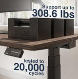 Desky Electric Standing Desk, 47.2" Laminate Height Adjustable Sit Stand Desk, Dual Motor, 4 Memory Presets, Ergonomic Computer Workstation for Home Office – Burnished Wood Top and Space Gray Frame Desky