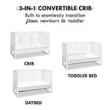Davinci Hunter 3-in-1 Convertible Crib, White, Easy Assemble, Greenguard Gold Certified DaVinci