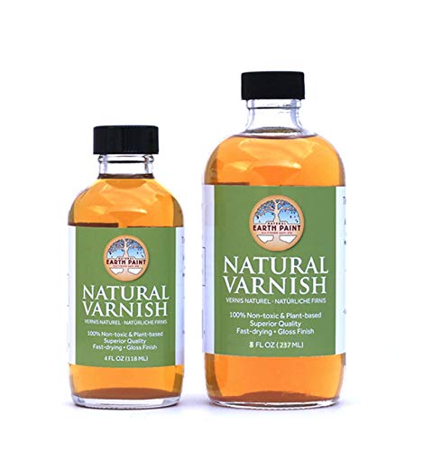 Natural Earth Paint Varnish | Natural | Non-Toxic | Wood Finish | Clear Coat | 8oz | Dries Clear NATURAL EARTH PAINT ECO-FRIENDLY PAINT KITS