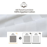 100% Egyptian Cotton Fitted Sheet King Size, 600 Thread Count, Single Fitted Sheet Only,16" Deep Pocket Sheet, Soft & Elastic Sateen Weave Bottom Sheet for Hotel & Home (White-Stripe, King) Zaizaihome