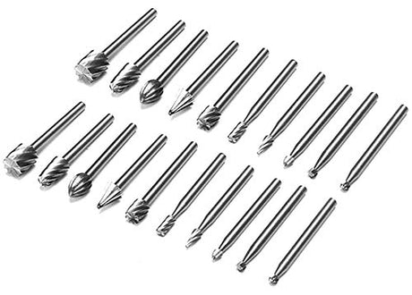 Yakamoz 2 Set of 10pcs 3mm 1/8 Inch Shank HSS Routing Router Bits Burr for Dremel Rotary Engraving Wood Working Tool YAKAMOZ