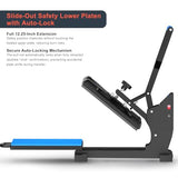 Delclynee 15" x 15" Slide Out (12.25") Heat Press Machine for T Shirts, Clamshell Pull Out Lower Platen, Industrial-Quality Digital Sublimation Printer for Heat Transfer Vinyl Delclynee