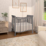 Dream On Me Violet 4-in-1 Convertible Mini Crib in Steel Grey, Greenguard Gold Certified, JPMA Certified, 3 Position Mattress Height Settings, Non-Toxic Finish