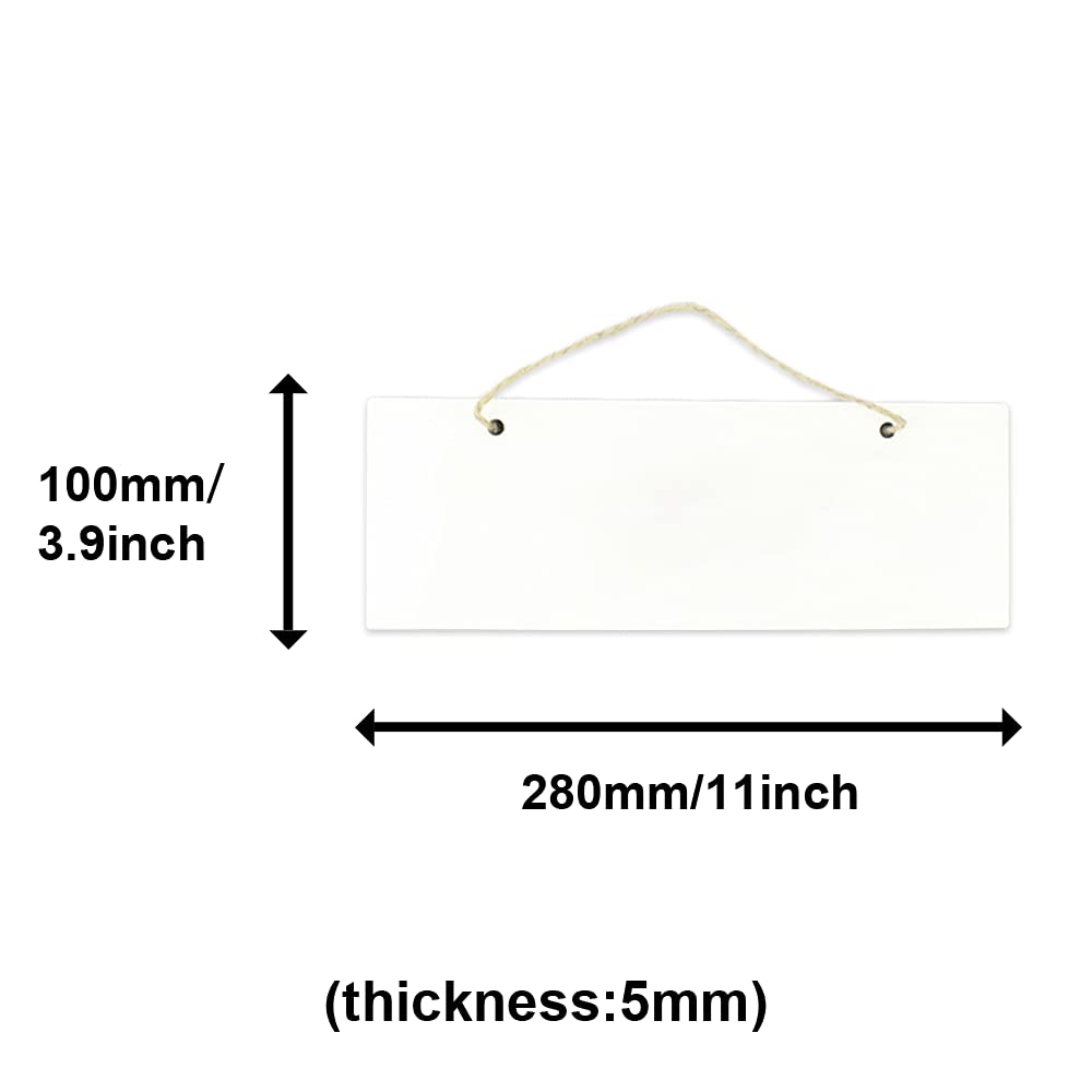 MR.R 2 Pieces Sublimation Blanks MDF Rectangle Door Plaque Hanger Home Wall Door Decor,11x4 inch MR.R
