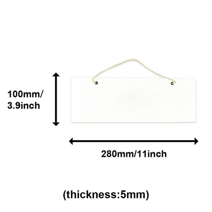 MR.R 2 Pieces Sublimation Blanks MDF Rectangle Door Plaque Hanger Home Wall Door Decor,11x4 inch