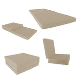 D&D Futon Furniture Trifold Foam Beds, Floor Tri-Fold Bed, Foldable Shikibuton Mattress Cushion Topper Mat for Space Saving Sleepover 3x27x75 in, Tan D&D Futon Furniture