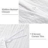 White Ruffled Duvet Cover Twin, 2PCS Soft Washed Microfiber Vintage French Country Duvet Cover Set for Kids Girls, White, 68x90 in CAROMIO