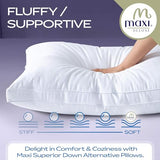 Maxi Deluxe Standard Size Bed Pillow – Ultra Soft & Comfortable – Versatile for Side, Back & Stomach Sleepers – 300TC Cotton Top – Single Pack – (Standard Size Pillow is 20 x 26) Maxi