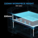 OMTech Pronto 130W CO2 Laser Engraver | 51" × 35" Laser Cutting Machine with Autofocus | 2-Way Pass, Air Assist, Red Dot Pointer | Ideal for Wood, Glass, Acrylic, and More OMTech