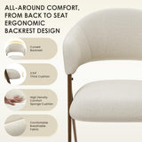 COLAMY Dining Chairs Set of 6, Modern Fabric Upholstered Dining Room Kitchen Side Chairs with Iron Legs, Open Back and Padded Seat for Living Room/Restaurant/Cafe, Beige COLAMY