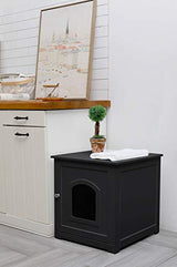 zoovilla Kitty Litter Cabinet – Hidden Litter Box Furniture, Black For house-cats zoovilla
