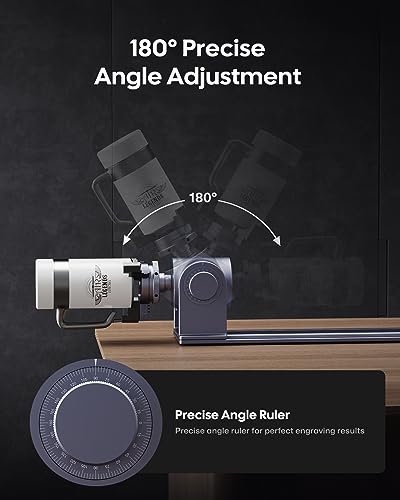 LaserPecker Rotary Extension for LP2 Plus/LP5/LP4 – 180° Adjustable Jaw Chuck for Engraving Cones, Cylinders, Spheres, Rings, Wine Glasses, and More LaserPecker