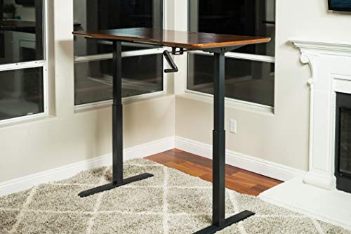 ErgoMax Black Height Adjustable Crank Desk Frame, Tabletop Not Included, 48.56 Inch Max Height Ergomax