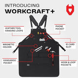 NoCry Heavy Duty Work Aprons For Men with Reinforced Pockets, Magnet Holders & Durable Stitching — Ideal Tool Apron or Woodworking Apron for Men with Padded Shoulder Pads & Quick-Release Buckles NoCry