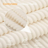 MeMoreCool Convertible Sofa Bed – Small Beige Corduroy Loveseat Sleeper, Boneless Fold-Out Cloud Couch with Foam, Trifold Floor Futon with Washable Cover for Bedroom, Apartment, Guest Room MeMoreCool