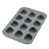 Farberware Nonstick Bakeware 12-Cup Muffin Tin / Nonstick 12-Cup Cupcake Tin - 12 Cup, Gray Farberware