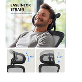 NOBLEWELL Ergonomic Office Chair with Padded Lumbar Support, 2D Headrest, Adjustable Armrests, Upgraded Contoured Seat Cushion, 130° Rocking Tilt, Computer Gaming Chair for Home Office NOBLEWELL