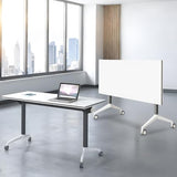 MOFGOE Conference Room Table, Foldable Training Table with Wheels, Large Mobile Seminar Desk, for Office Classroom Meeting, Modular Spliced & Combined,1pack,47x20x30 Inch MOFGOE