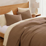 WRENSONGE King Size Quilt-3 Pieces Lightweight Bedspreads Brown King Quilt Bedding Set for All Seasons, Soft Summer Coverlet with 2 Pillow Shams Suitable for Bed, Couch, Quilt Blanket WRENSONGE