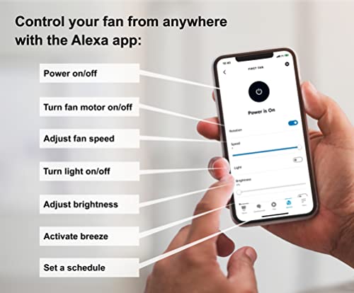 Westinghouse Lighting 74006A00 Modern Alta Vista Works with Alexa Smart WiFi Ceiling Fan with LED Light, Remote Control 52 Inch Matte Black Finish, Opal Frosted Glass, A Certified for Humans Device Westinghouse