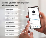 Westinghouse Lighting 74006A00 Modern Alta Vista Works with Alexa Smart WiFi Ceiling Fan with LED Light, Remote Control 52 Inch Matte Black Finish, Opal Frosted Glass, A Certified for Humans Device Westinghouse