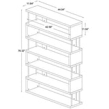 Baxton Studio Barnes 75.5-inch H 6-Shelf Bookcase, White (97-4834-HiT) Baxton Studio