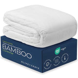 Olive + Crate Cooling Down Alternative Comforter - Hypoallergenic King Size Duvet Insert Lightweight - All Seasons Plush Design Bamboo Comforter - 100% Bamboo Viscose Outer Cover - White 102"x90" Olive + Crate