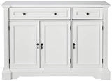 Kings Brand Furniture White Finish Wood Buffet Breakfront Cabinet Console Table With Storage, Drawers, Shelves Kings Brand Furniture