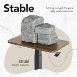 HUANUO Small Rolling Laptop Standing Desk, Height Adjustable Mobile T-Base Desk with Lockable Casters, Portable Sit-Stand Workstation for Bedside & Sofa, Walnut HUANUO