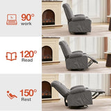 Rocker Recliner Chair with Heating and Kneading Massage for Adults,360°Swivel Rocker Recliner with Cup Holder and USB Charge Port for Living Room,Bedroom, Nursery