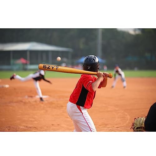 SZYT 25 inch Wood Baseball Bat Self-Defense Softball Bat Home Defense Lightweight Yellow SZYT