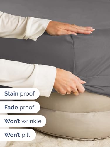 Extra Deep Queen Fitted Sheet - Hotel Luxury Single Fitted Sheet Only - Easily Fits 18 inch to 24 inch Mattress - Ultra Soft, Wrinkle & Fade Free w/Extra Deep Pockets - Breathable & Comfy - Dark Grey CGK Unlimited