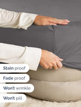 Extra Deep Queen Fitted Sheet - Hotel Luxury Single Fitted Sheet Only - Easily Fits 18 inch to 24 inch Mattress - Ultra Soft, Wrinkle & Fade Free w/Extra Deep Pockets - Breathable & Comfy - Dark Grey CGK Unlimited